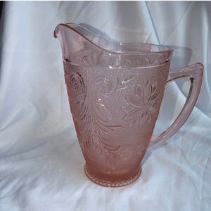 Vintage Indiana Glass Tiara Sandwich Pink Water Pitcher 64oz